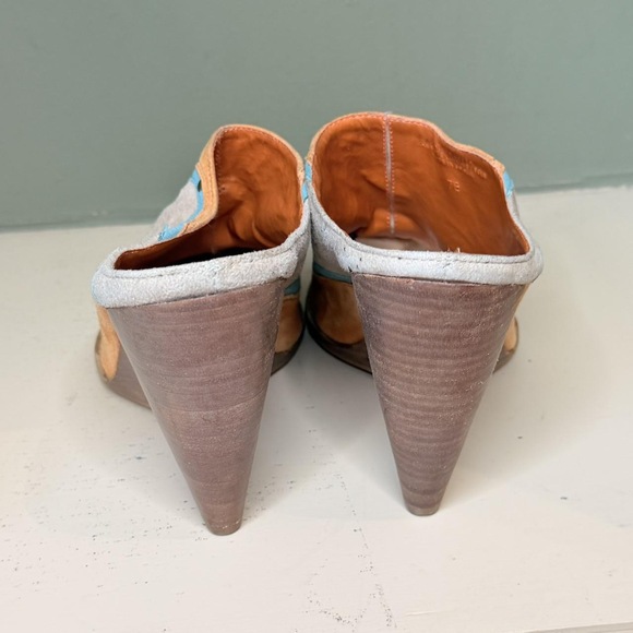 BCBG Vintage suede western cowboy mule clogs in Orange - Picture 3 of 8